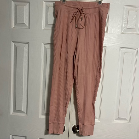 Anthropologie Daily Practice Ribbed Pink Joggers - Picture 3 of 5